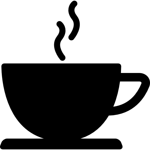 Coffee cup of hot drink black silhouette